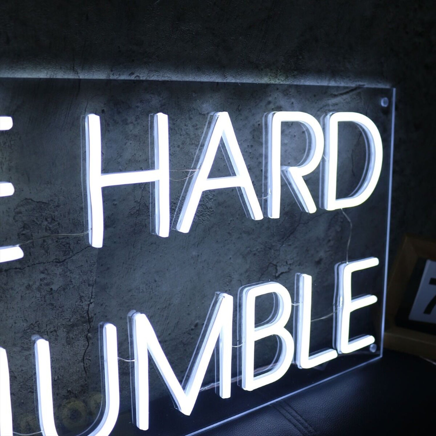 Hustle Hard Stay Humble White Led Neon Sign - Shineneon