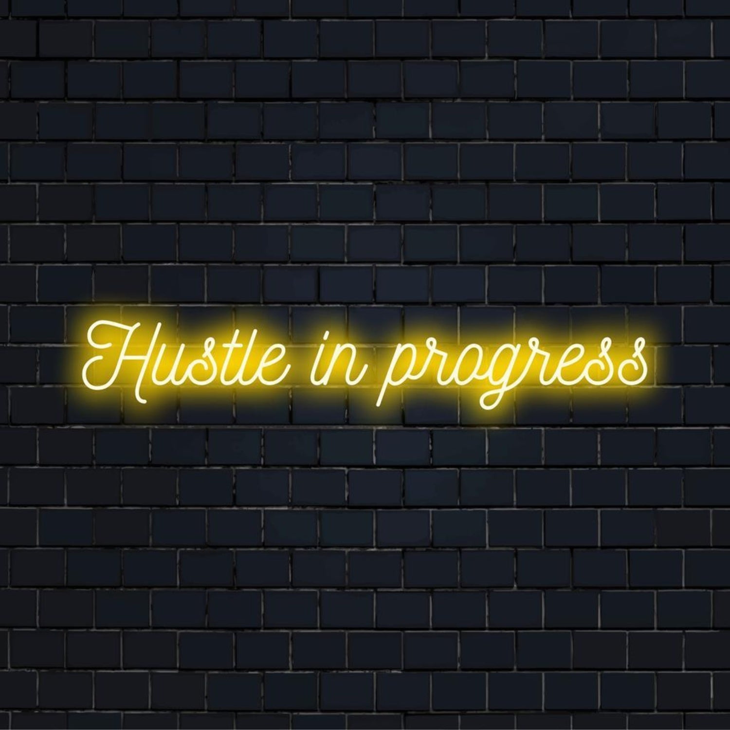 Hustle In Progress Led Neon Sign For Workout Room Office And Studio Wall Decor - Shineneon