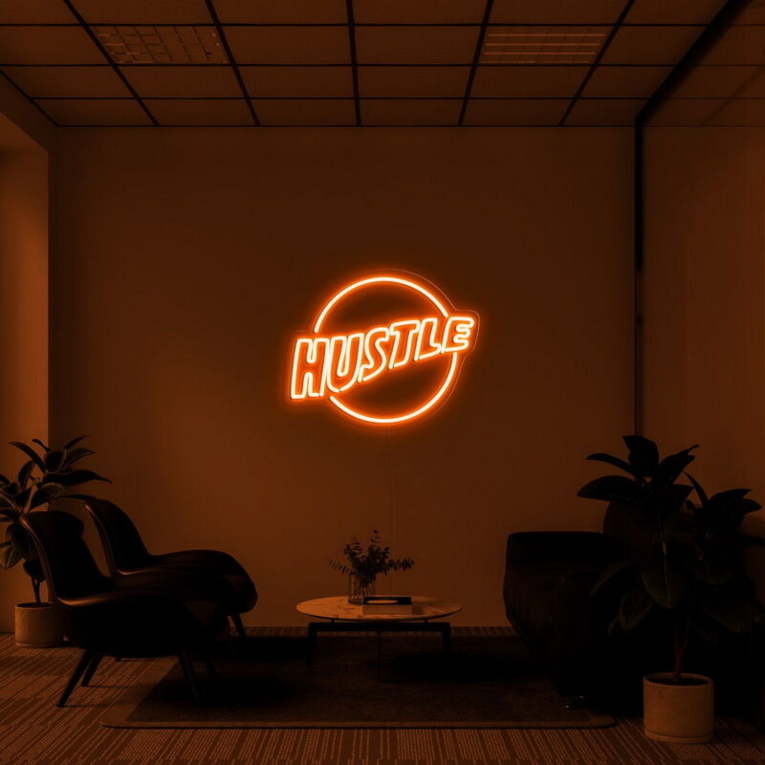 Hustle Logo Neon Sign For Motivational Spaces | Shineneon