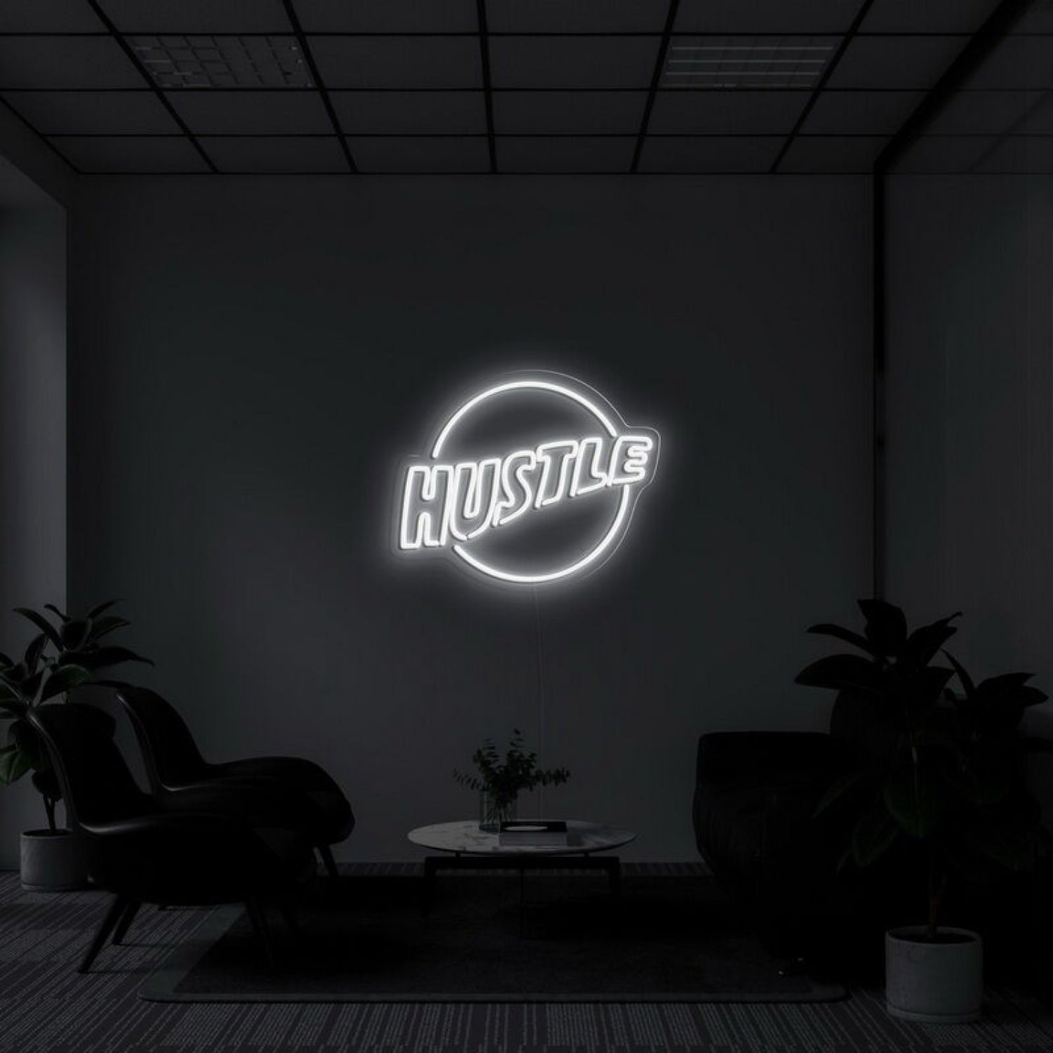 Hustle Logo Neon Sign For Motivational Spaces | Shineneon
