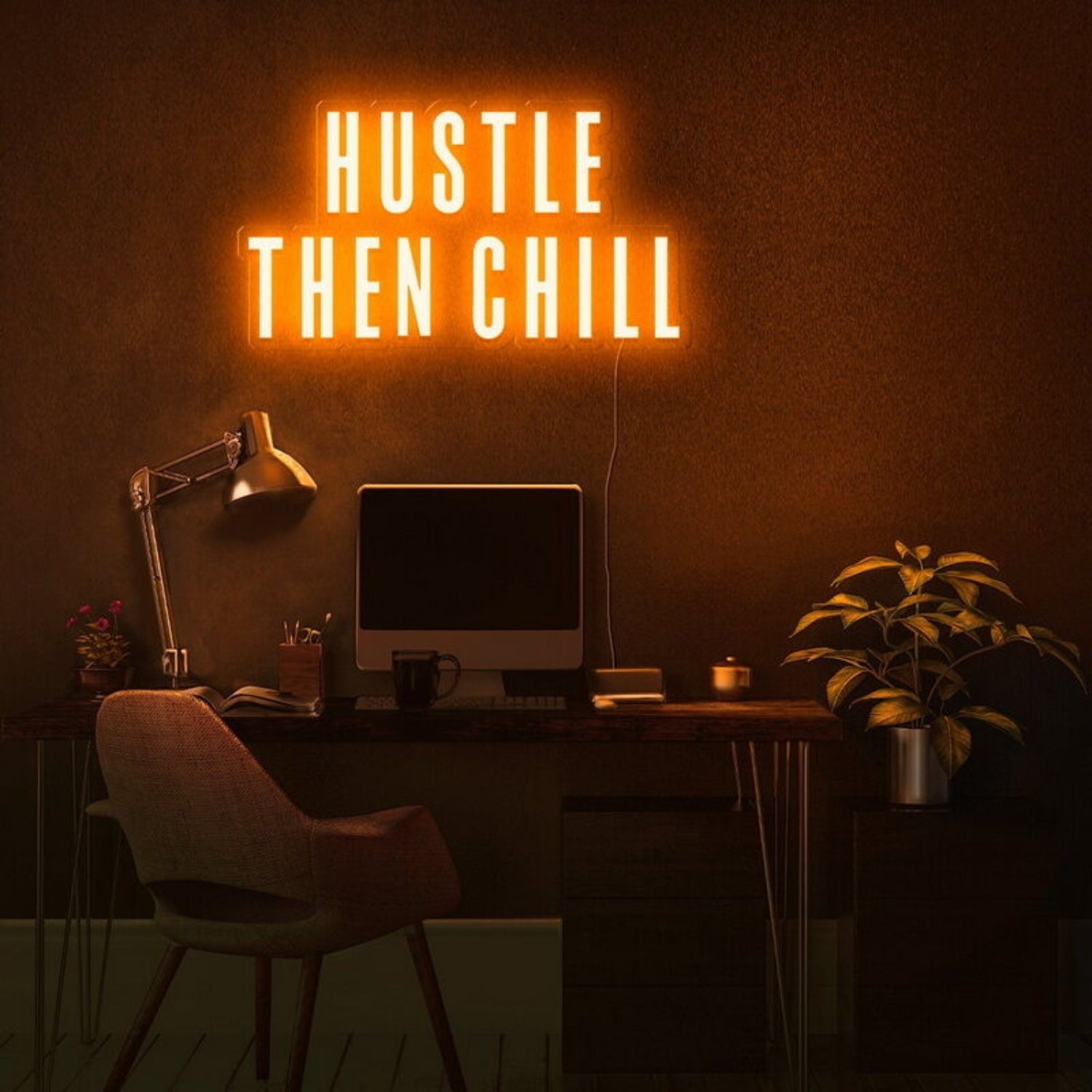 Hustle Then Chill Led Neon Sign For Balanced And Productive Environments | Shineneon
