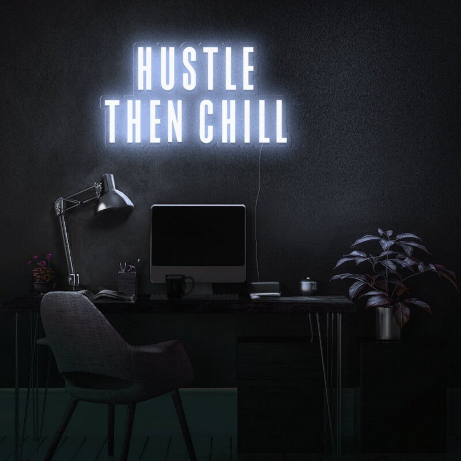 Hustle Then Chill Led Neon Sign For Balanced And Productive Environments | Shineneon