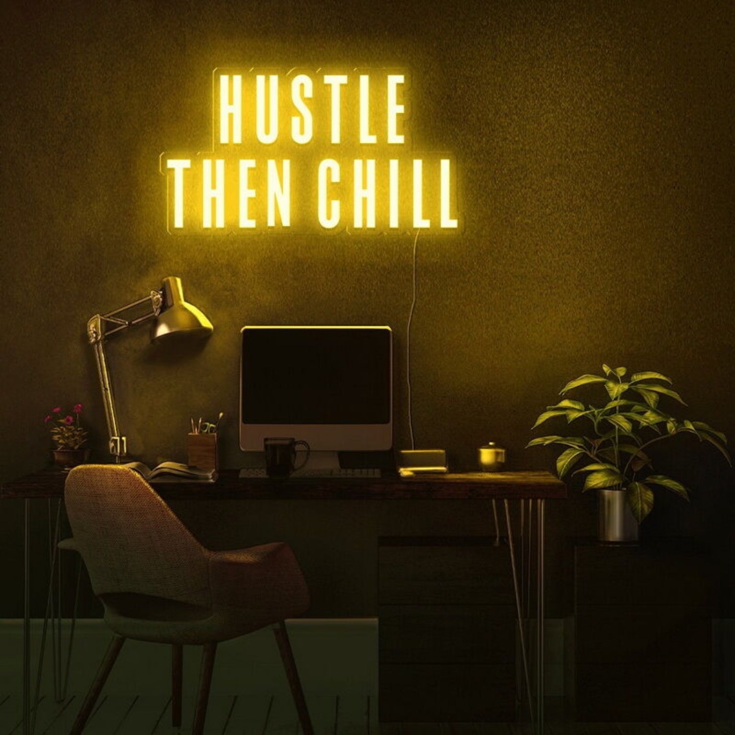Hustle Then Chill Led Neon Sign For Balanced And Productive Environments | Shineneon