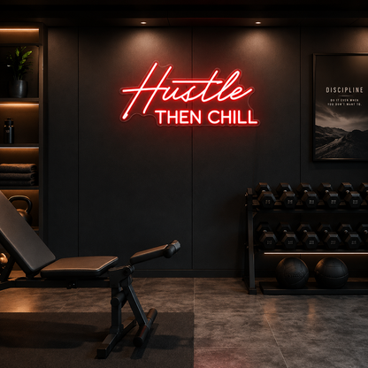 Hustle Then Chill LED Neon Sign Wall Neon Sign - 02 High-Converting Product Image