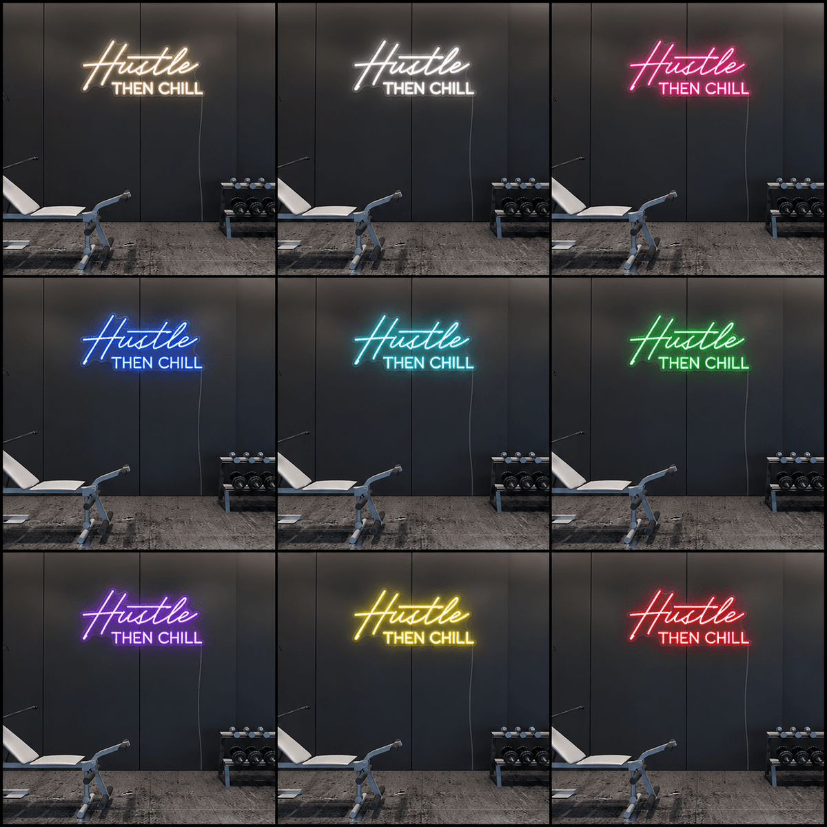 Hustle Then Chill LED Neon Sign Wall Neon Sign - Shineneon
