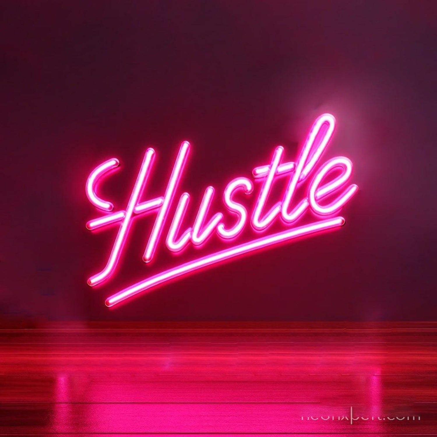 Hustle Vibrant Pink Led Neon Sign Stylish Workplace Gym Decor | Shineneon
