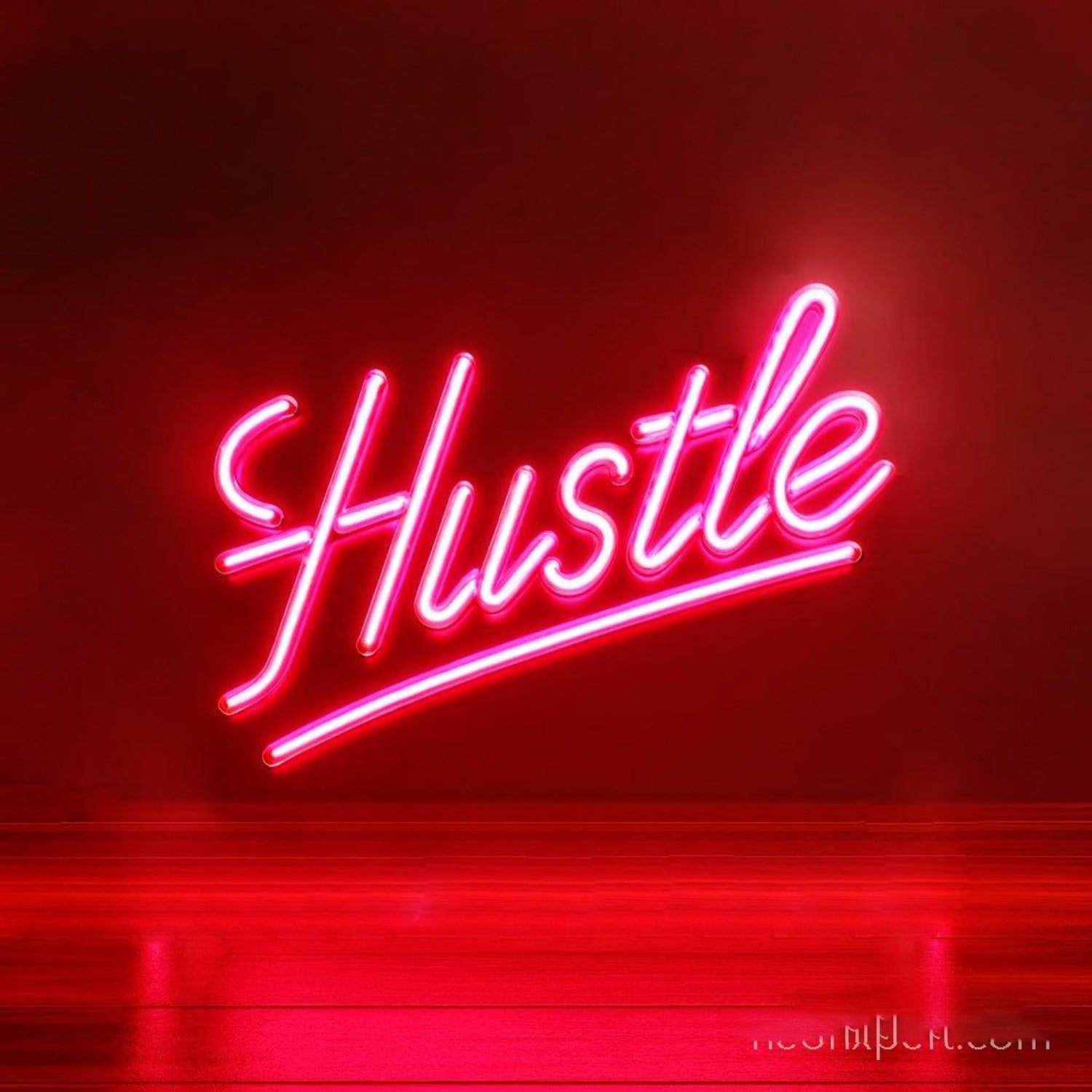 Hustle Vibrant Pink Led Neon Sign Stylish Workplace Gym Decor | Shineneon