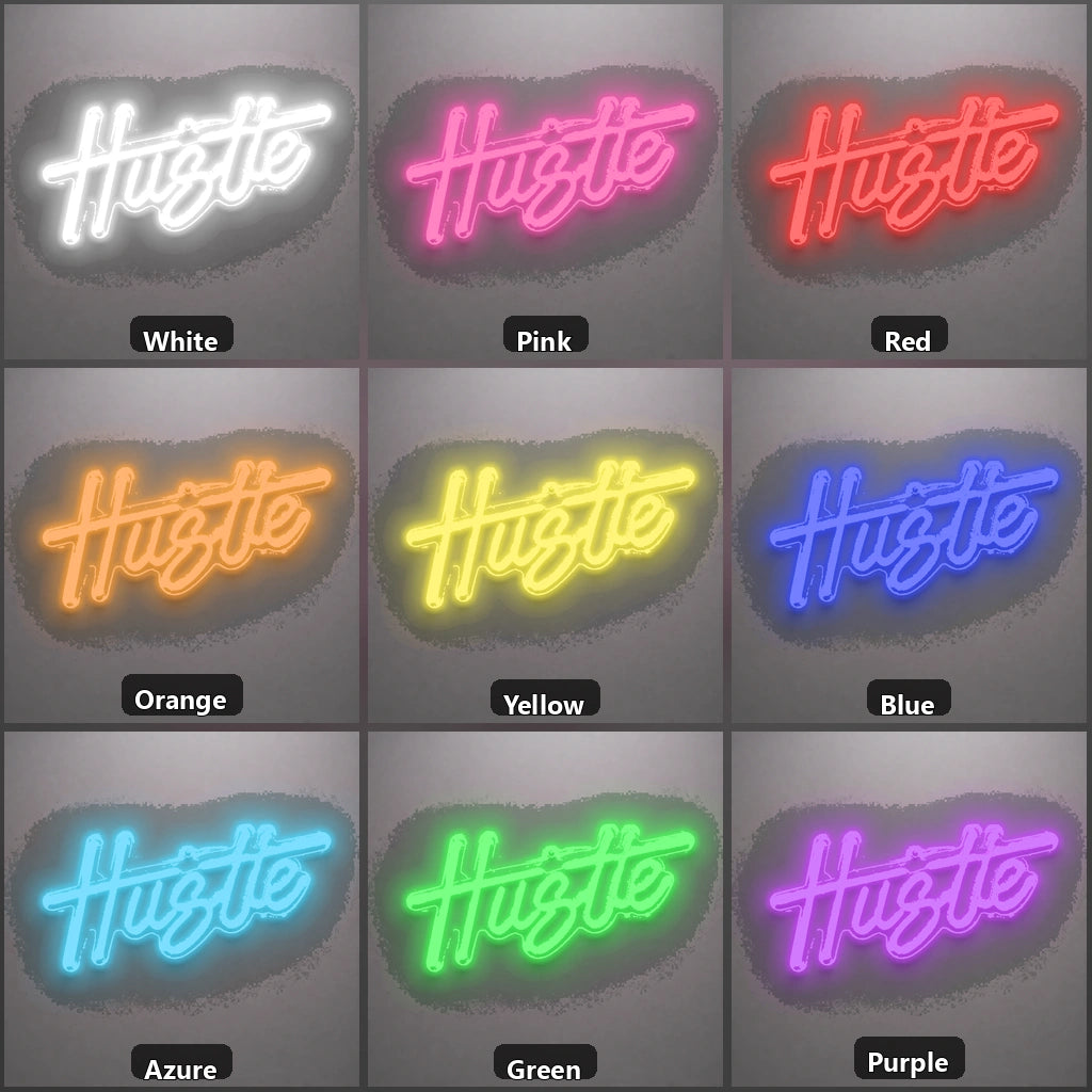 Hustle Vintage LED Neon Sign color grid