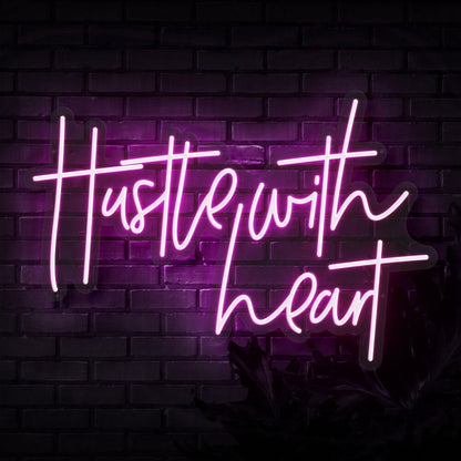 Hustle With Heart Led Neon Sign - Shineneon