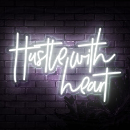 Hustle With Heart Led Neon Sign - Shineneon