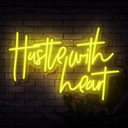 Hustle With Heart Led Neon Sign - Shineneon