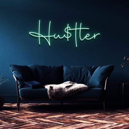 Hustler Light Blue Script Led Neon Sign For Modern Home Decor | Shineneon