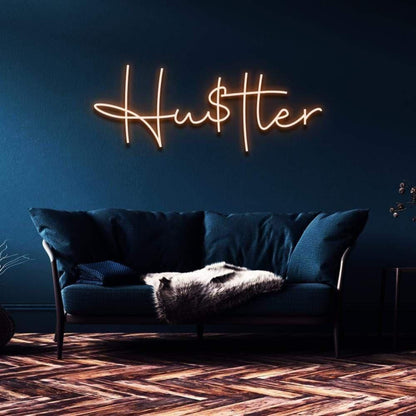 Hustler Light Blue Script Led Neon Sign For Modern Home Decor | Shineneon