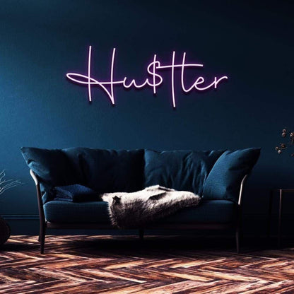 Hustler Light Blue Script Led Neon Sign For Modern Home Decor | Shineneon