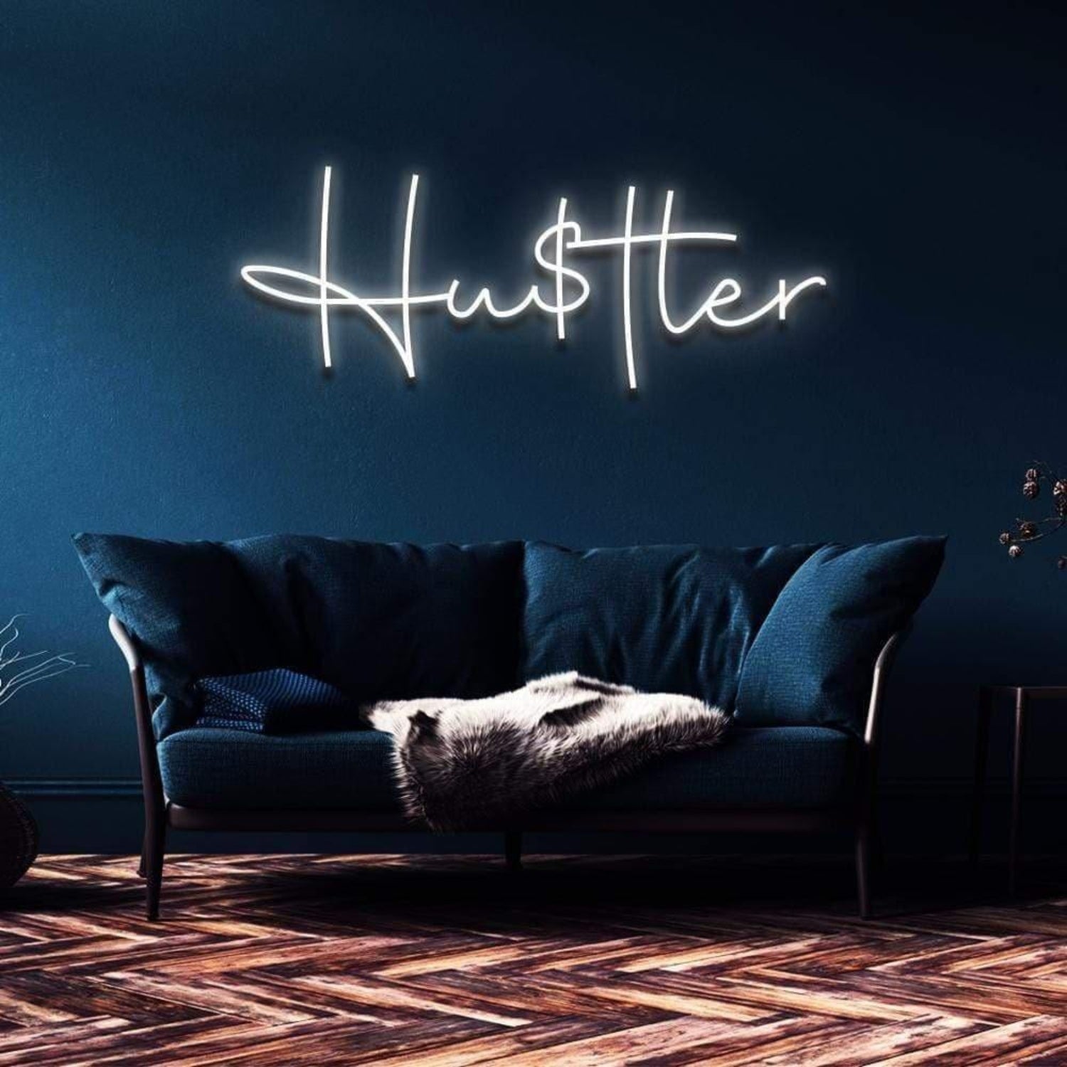Hustler Light Blue Script Led Neon Sign For Modern Home Decor | Shineneon
