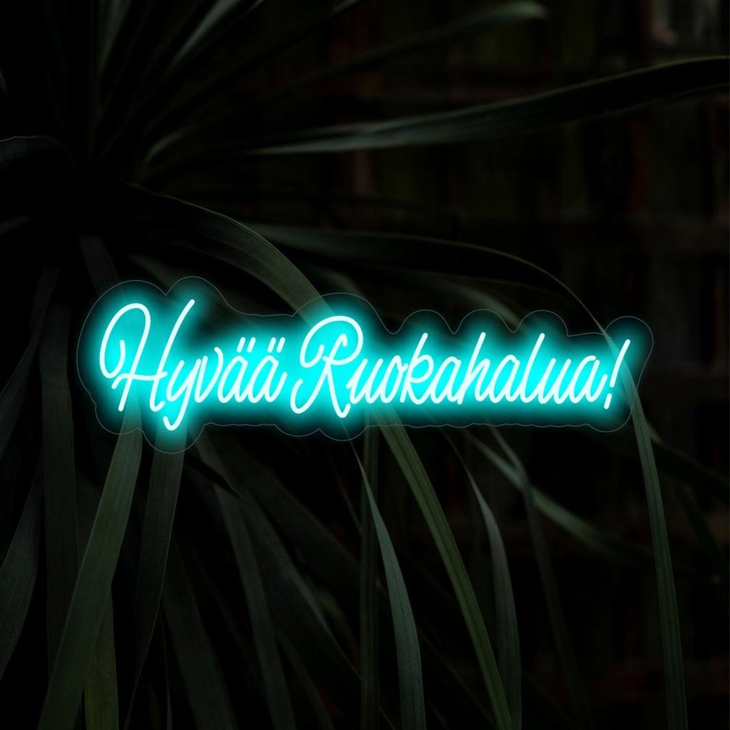 Hyvaa Ruokahalua Led Neon Sign Blue Finnish Dining Decor | Shineneon