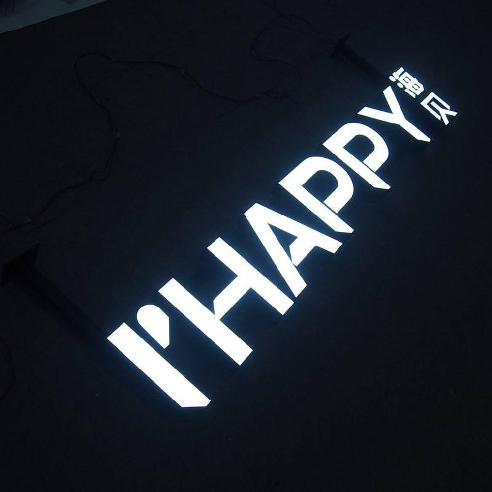 I Am Happy 3D Frontlit Letters Metal Led Sign