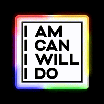 I Am I Can I Will I Do Gym Fitness Led Neon Sign Rgb Color - LED neon sign close-up detail