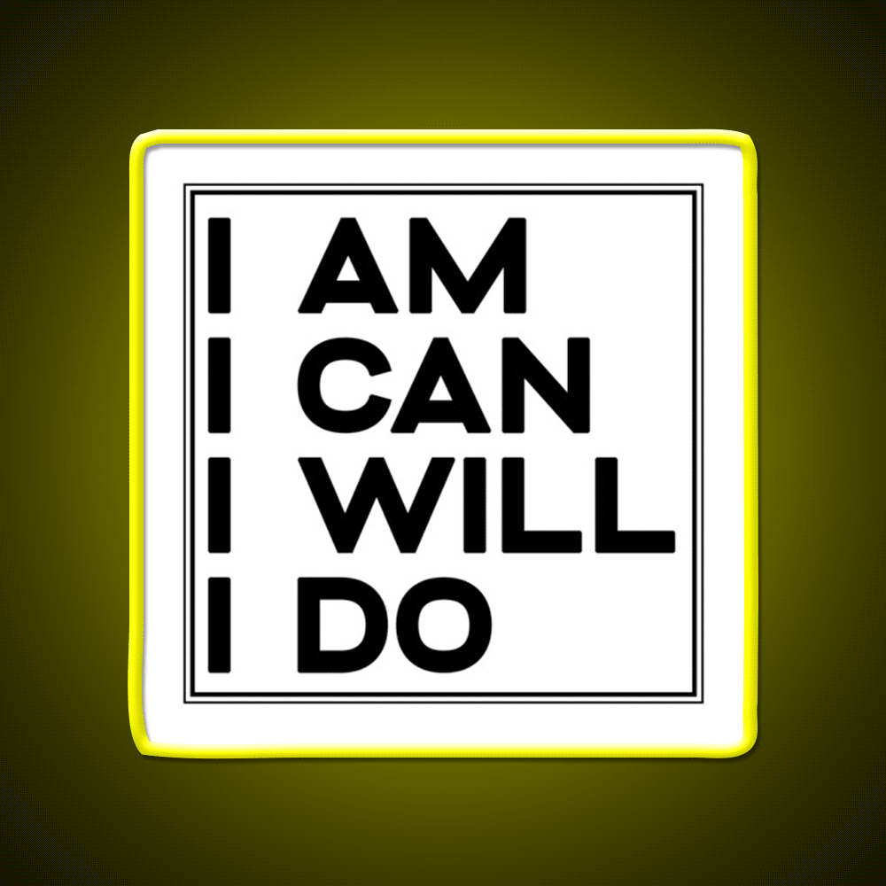 I Am I Can I Will I Do Gym Fitness Led Neon Sign Rgb Color - Custom LED neon sign front view