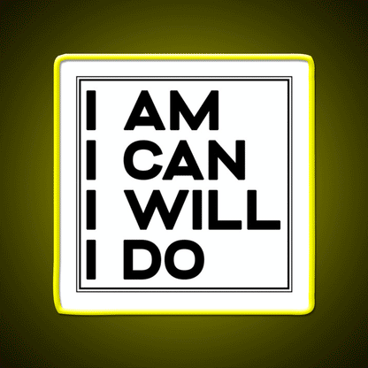 I Am I Can I Will I Do Gym Fitness Led Neon Sign Rgb Color - Custom LED neon sign front view