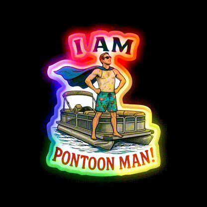 I Am Pontoon Man Beer Bar Decor Led Neon Sign Rgb Color - LED neon sign close-up detail