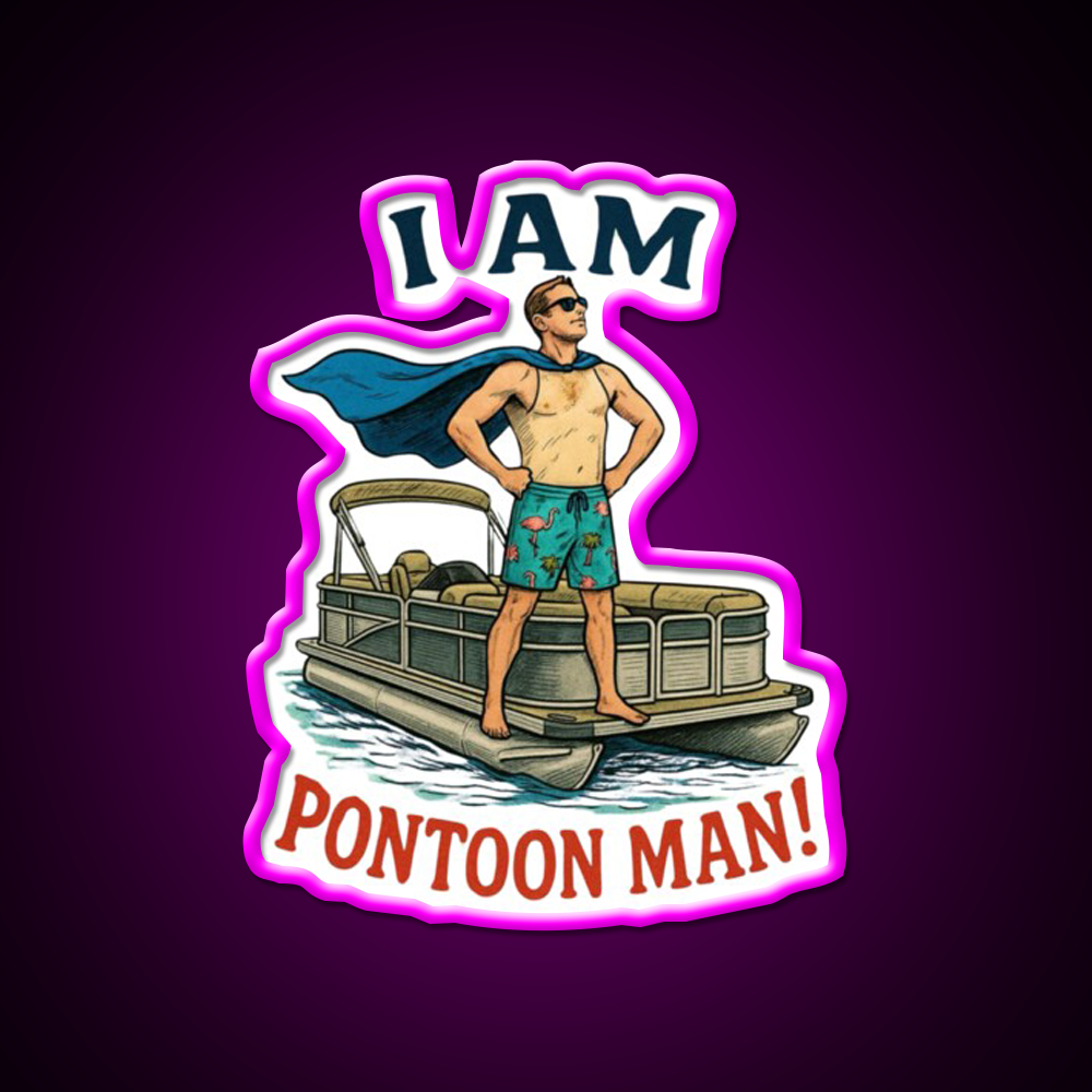 I Am Pontoon Man Beer Bar Decor Led Neon Sign Rgb Color - Neon sign mounted on wall in room