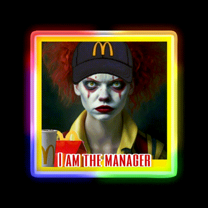 I Am The Manager Fast Food Led Neon Sign For Burger Place Rgb Color - LED neon sign close-up detail