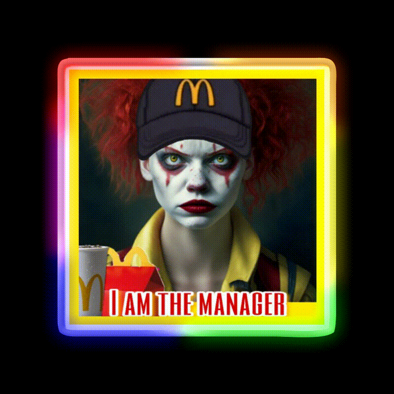 I Am The Manager Fast Food Led Neon Sign For Burger Place Rgb Color - LED neon sign close-up detail