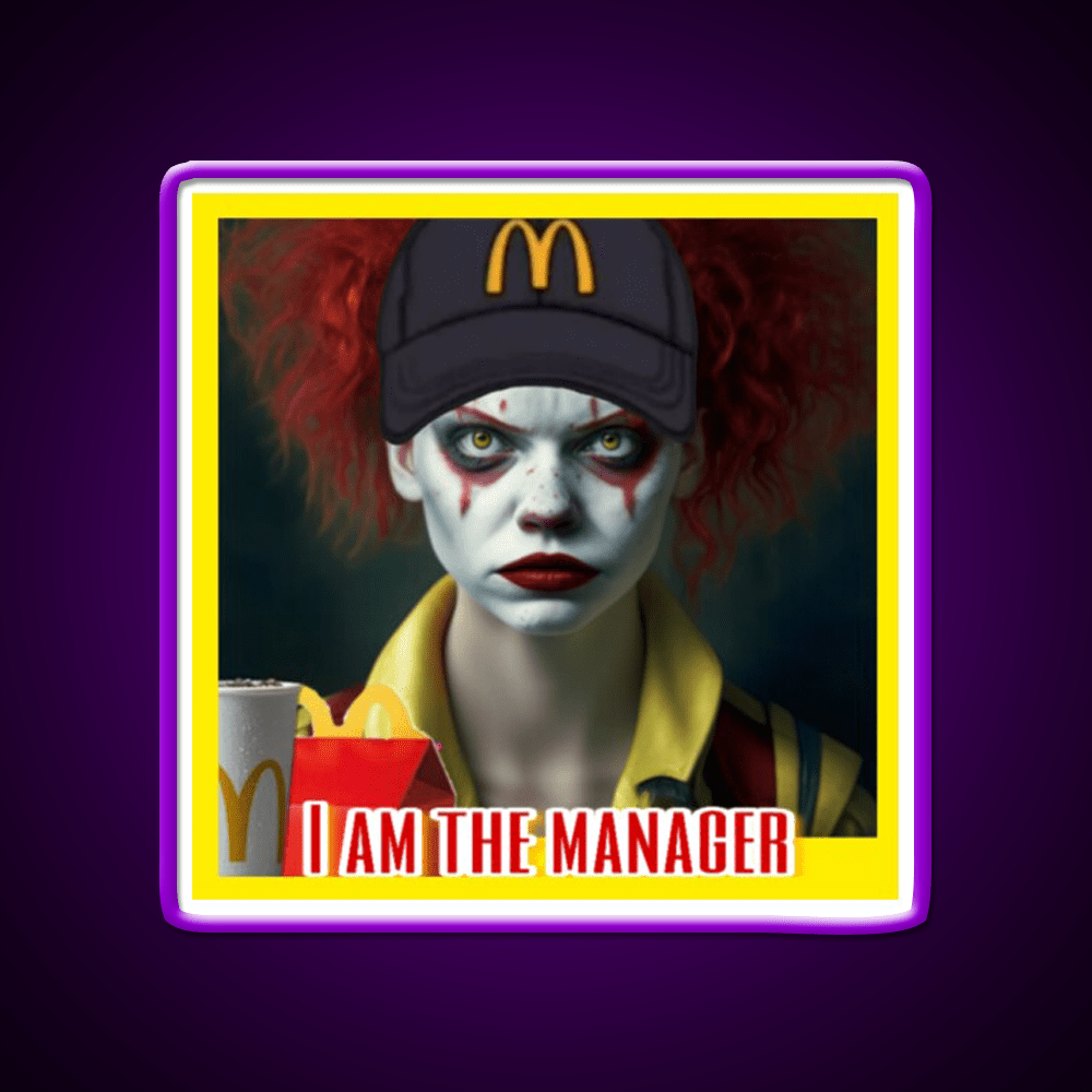 I Am The Manager Fast Food Led Neon Sign For Burger Place Rgb Color - Shineneon