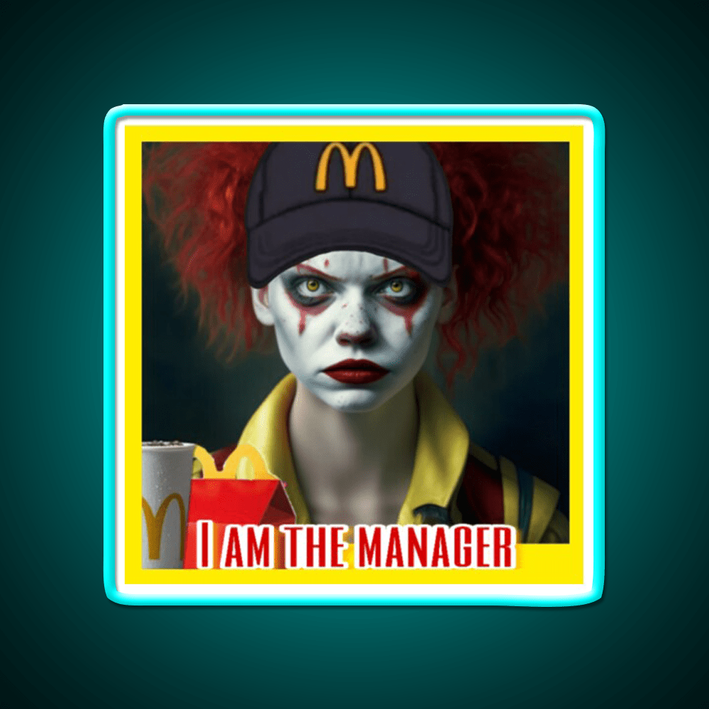 I Am The Manager Fast Food Led Neon Sign For Burger Place Rgb Color - Shineneon