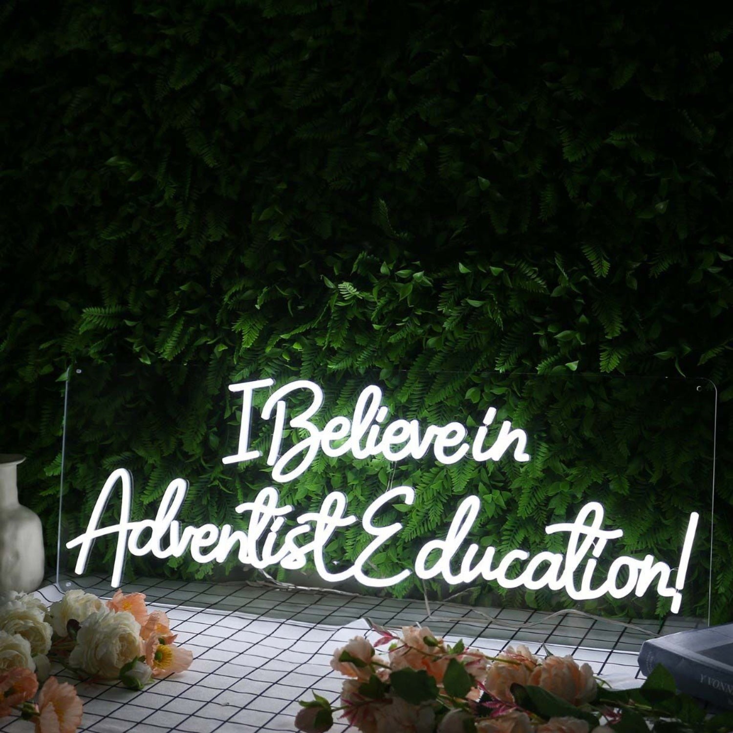 I Believe In Adventist Education White Led Neon Sign - Shineneon