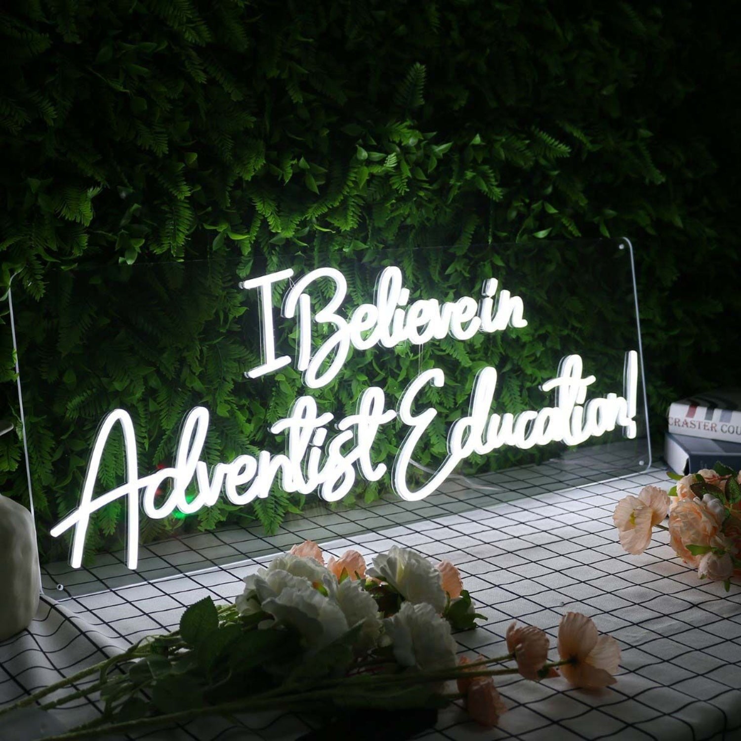 I Believe In Adventist Education White Led Neon Sign - Shineneon