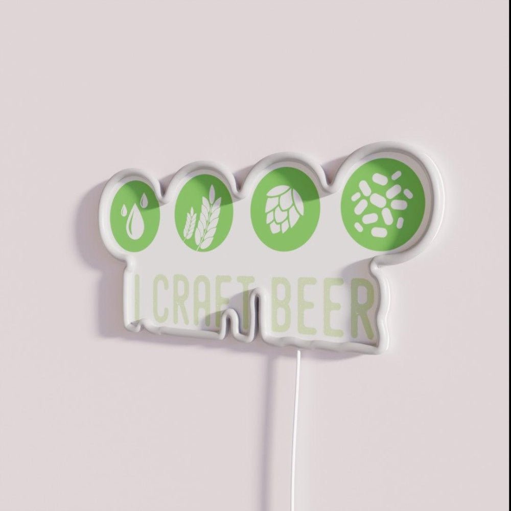 I Brew Beer I Craft Beer Water Malt Hops Yeast Ipa Rgb Led Neon Sign - Shineneon