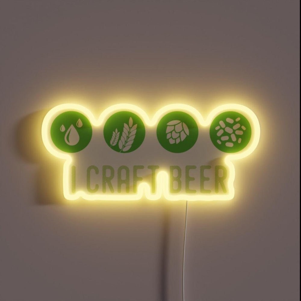 I Brew Beer I Craft Beer Water Malt Hops Yeast Ipa Rgb Led Neon Sign - Shineneon