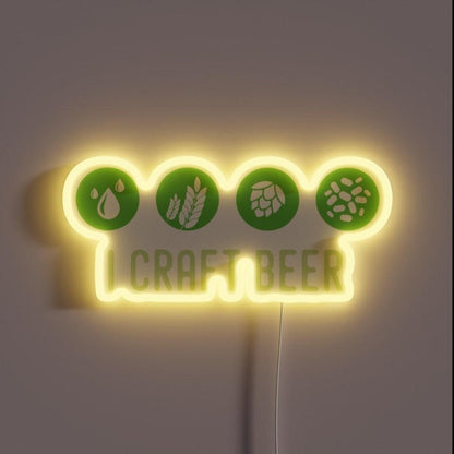I Brew Beer I Craft Beer Water Malt Hops Yeast Ipa Rgb Led Neon Sign - Shineneon