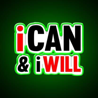 I Can And I Will Gym Fitness Led Neon Sign Rgb Color - LED neon sign view 8