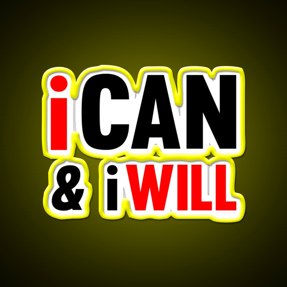 I Can And I Will Gym Fitness Led Neon Sign Rgb Color - Custom LED neon sign front view