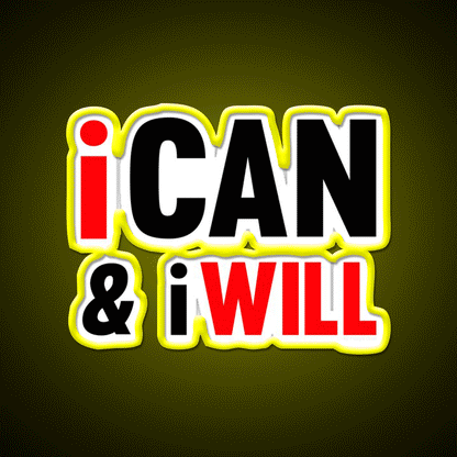 I Can And I Will Gym Fitness Led Neon Sign Rgb Color - Custom LED neon sign front view
