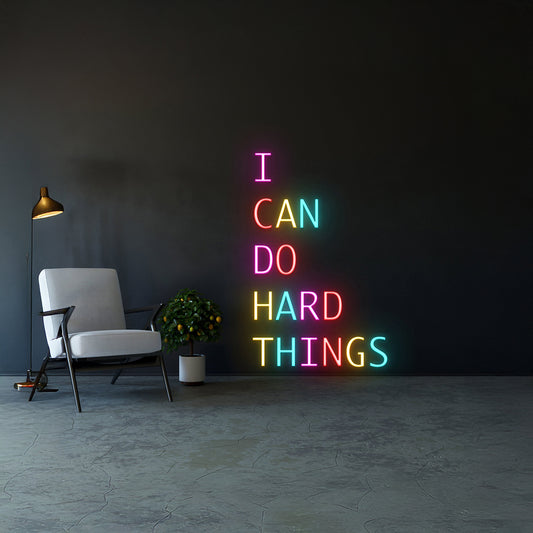 I Can Do Hard Things Neon Light