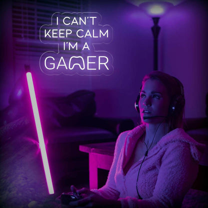 I Cant Keep Calm Im A Gamer Led Neon Sign With Controller For Game Room Decor | Shineneon