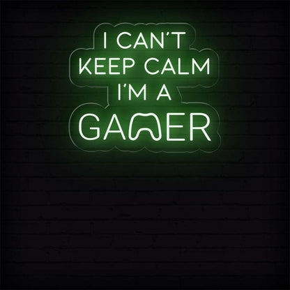 I Cant Keep Calm Im A Gamer Led Neon Sign With Controller For Game Room Decor | Shineneon