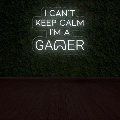 I Cant Keep Calm Im A Gamer Led Neon Sign With Controller For Game Room Decor | Shineneon