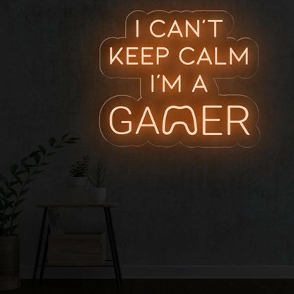 I Cant Keep Calm Im A Gamer Led Neon Sign With Controller For Game Room Decor | Shineneon