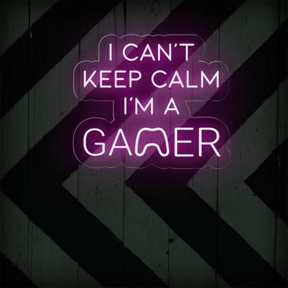 I Cant Keep Calm Im A Gamer Led Neon Sign With Controller For Game Room Decor | Shineneon
