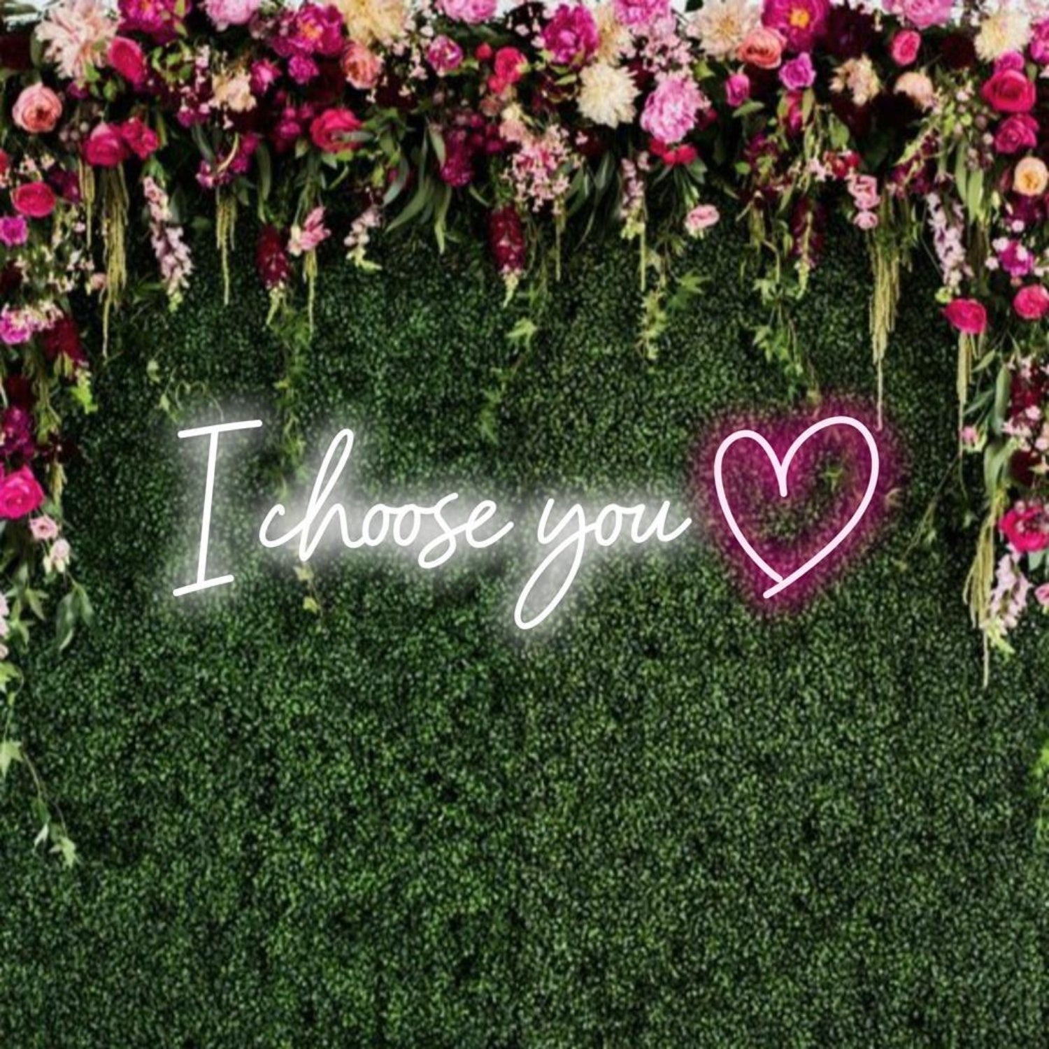 I Choose You White And Pink Heart Led Neon Sign For Wedding Proposal Romantic Decor | Shineneon