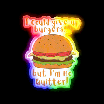 I Could Give Up Burgers Burger Fast Food Led Neon Sign For Burger Place Rgb Color - LED neon sign close-up detail