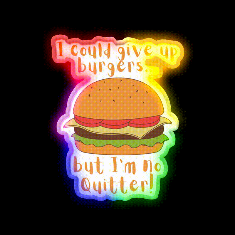 I Could Give Up Burgers Burger Fast Food Led Neon Sign For Burger Place Rgb Color - LED neon sign close-up detail
