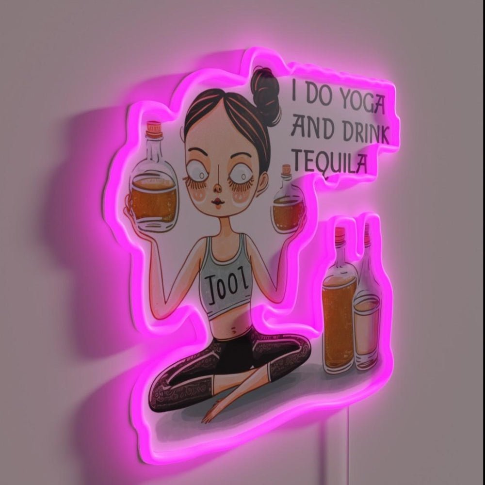 I Do Yoga And Drink Tequila Cool White Rgb Led Neon Sign - Shineneon