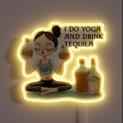 I Do Yoga And Drink Tequila Cool White Rgb Led Neon Sign - Shineneon