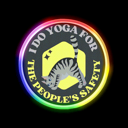 I Do Yoga For The Peoples Safety Yoga Cat Yoga Led Neon Sign Rgb Color